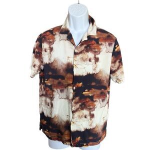 Mens Denim & Flower x Ricky Singh Regular Fit SS Button Down Shirt -  Sz L